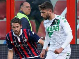 Domenico Berardi, lors du match de Serie A entre Crotone et Sassuolo. AFP