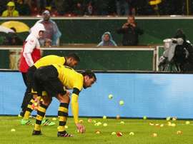 Tennis balls rained from the stands at Dortmund. GOAL
