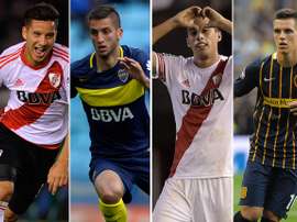 Collage de Driussi, Bentancur, Funes Mori et Lo Celso. Goal