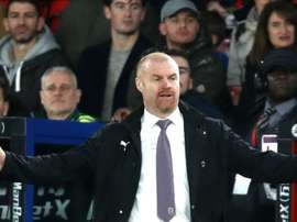 Dyche looks on as his Burnley side lose at Selhurst Park. GOAL