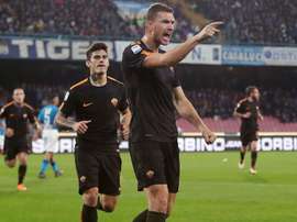 Dzeko scored twice as Roma came from behind to beat Napoli. AFP