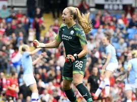 Ellie Roebuck made a great save in the WSL Manchester derby at the Etihad. GOAL