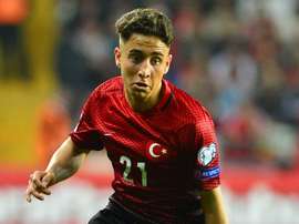 Emre Mor, lors d'un match avec la Turquie. AFP