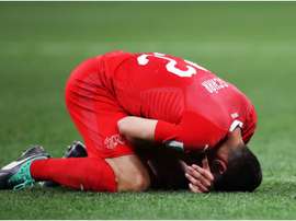 Schar remarkably played on for the rest of the game. GOAL