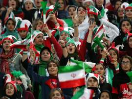 Many women were in the stands to watch Iran v Cambodia. GOAL