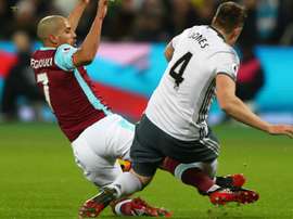 Feghouli was sent off for this challenge on Phil Jones, Goal