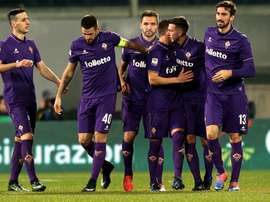 Fiorentina celebrating Fiorentina Napoli Serie A