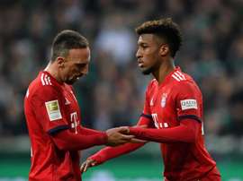 Franck Ribery pictured with Kingsley Coman. GOAL