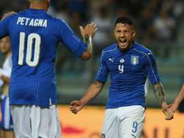 Gianluca Lapadula celebrates Italy San Marino Friendly 31052017