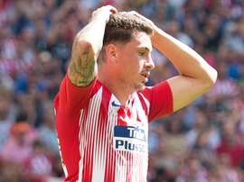 Gimenez pictured as Atletico drew 1-1 against Villarreal on Sunday. GOAL
