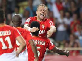 Glik fête son but lors du Monaco-Toulouse. AFP