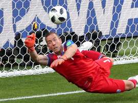 Halldorsson shot to fame for his penalty heroics. GOAL