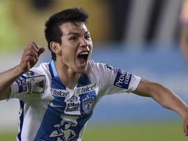 Hirving Lozano, lors du match avec Pachuca. AFP
