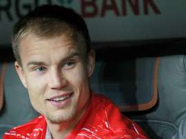 Holger Badstube, sur les bancs du Bayern Munich, lors d'un match de Bundesliga. AFP