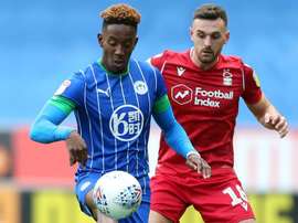 Lowe (L) claimed three crucial points for Wigan. GOAL