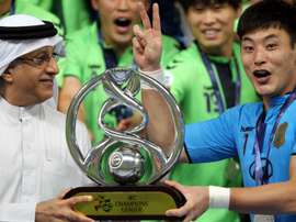 Jeonbuk celebrating their victory. Goal