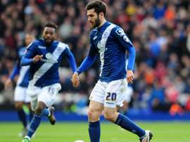 Jon Toral kicking the ball. Goal