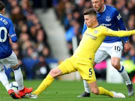 Jorginho in the Premier League tie against Everton. GOAL