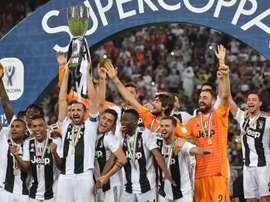 Juventus celebrating Supercoppa.