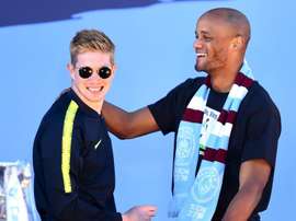 De Bruyne (L) would be happy to become City's captain. GOAL
