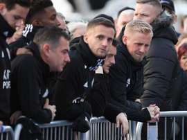 Leicester first team players pay tribute to club president.