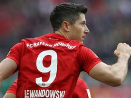 Lewandowski equals Aubameyang's Bundesliga record. GOAL