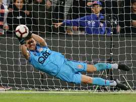 Liam Reddy made four saves in the shootout for Perth Glory. GOAL