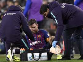The Barcelona captain needed sideline treatment for a knock sustained during the second half. GOAL