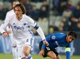Thomas Delaney in action against Club Brugge. Goal