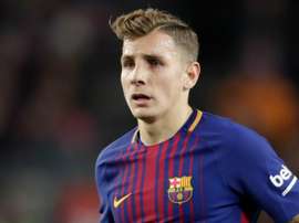 Lucas Digne is likely to join Everton after leaving the Barcelona camp to finalise a deal. AFP
