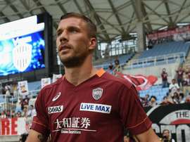 Lukas Podoslki marked his Vissel Kobe debut with a brilliant double. GOAL
