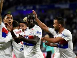 Les Lyonnais célébrant un de leur buts face à Dijon. GOAL