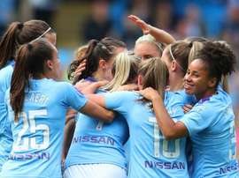 A record Women's Super League crowd of 31,213 were at the Etihad Stadium. GOAL