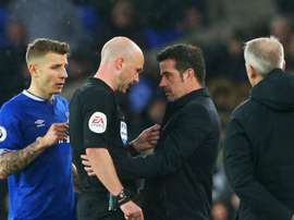 The Everton boss was angry at a variety of decisions made during the match. GOAL