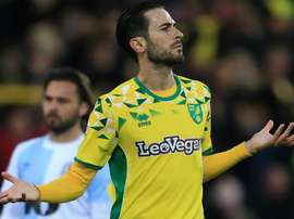 Vrancic scored one of Norwich's goals as his team clinched promotion. GOAL
