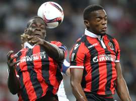 Mario Balotelli with Wylan Cyprien. Goal