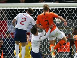 Matthijs de Ligt scored the equalising header for the Netherlands. GOAL