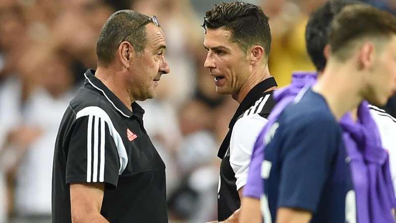 Résultat de recherche d'images pour "sarri et cristiano"