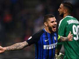 Mauro Icardi s'est offert un triplé avec contre le Milan AC. GOAL