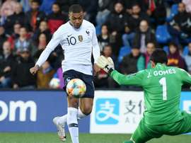Mbappé opened the scoring for France against Andorra. GOAL