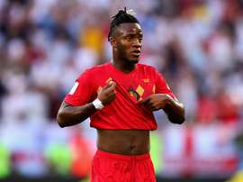 Batshuayi was celebrating Adnan Januzaj's goal. GOAL