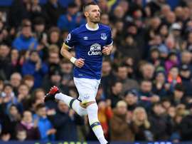 Morgan Schneiderlin dans un match de Premier League avec Everton. AFP