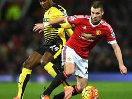 Morgan Schneiderlin dans un match de Premier League avec Manchester United. AFP