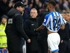 Steve Mounié was controversially sent off. GOAL