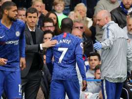 Kante had to come off during today's PL game. GOAL