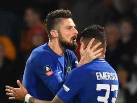 Giroud a inscrit son premier but sous ses nouvelles couleurs. Goal