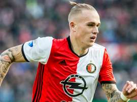 Rick Karsdorp dans un match avec Feyenoord dans la ligue Eredivisie. AFP