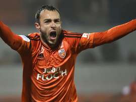 Romain Philippoteaux dans le match du Lorient et Saint-Etienne de Ligue 1. AFP