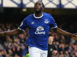Romelu Lukaku lors d'un match de Premier League avec Everton. AFP