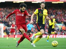 Salah brace lifts below-par Reds. GOAL